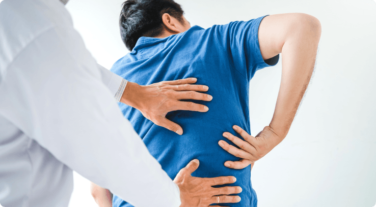 Lower back pain diagnosis illustration