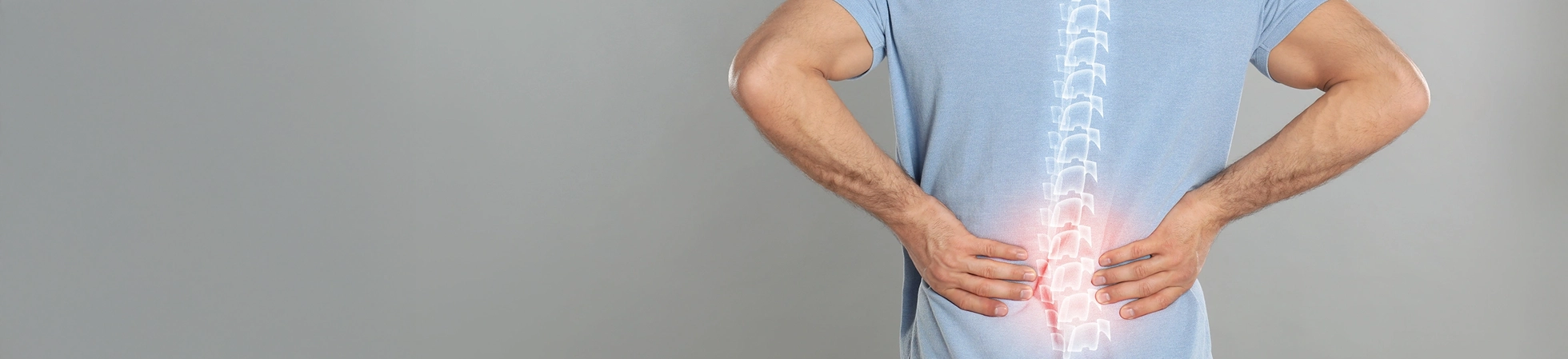 Man suffering from neck and lower back pain