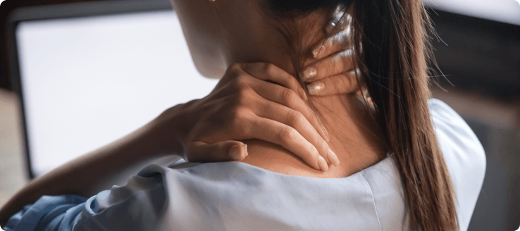 Person experiencing neck pain