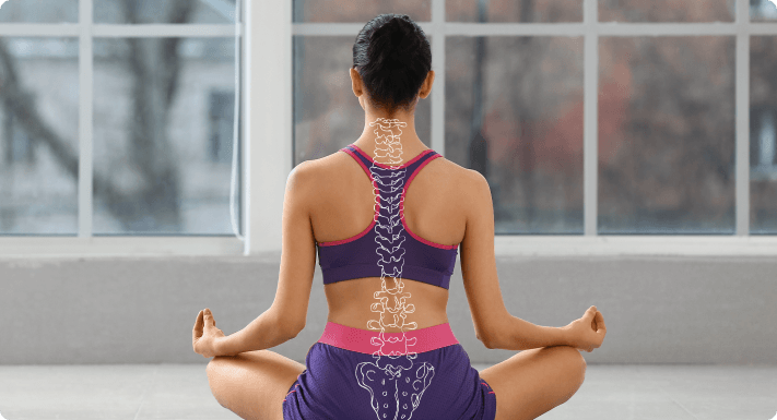 Person practicing good posture for neck pain prevention