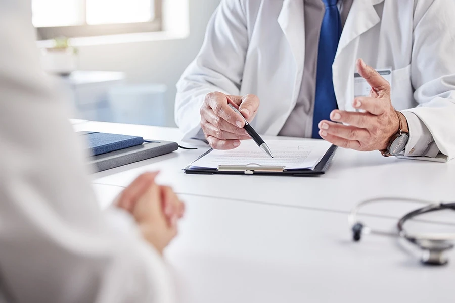 Doctor explains the radiofrequency treatment process